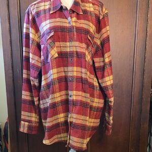 ​Natural Reflections Plaid Flannel Button Down | Red & Cream | Size 2X | Relaxed